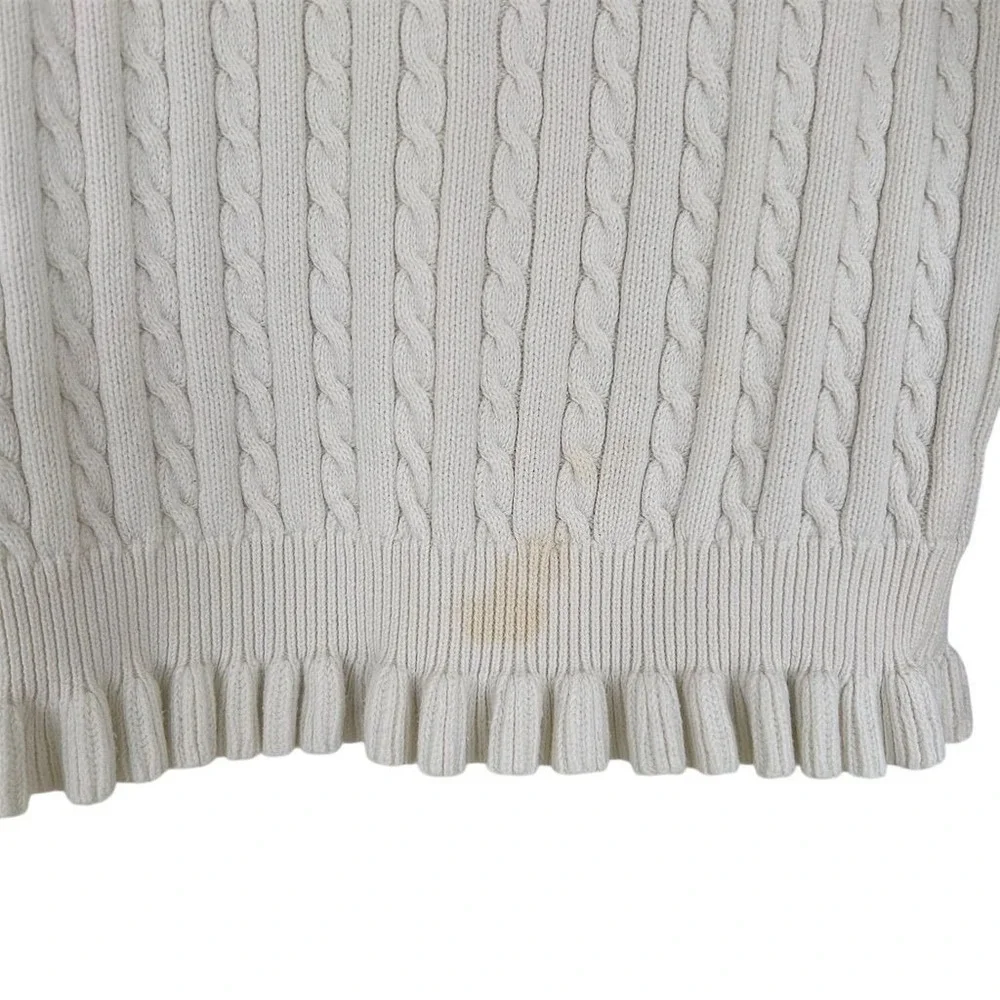 Ralph Lauren Girls' Ivory Cable Knit Sweater Size 5 Long Sleeve Pullover